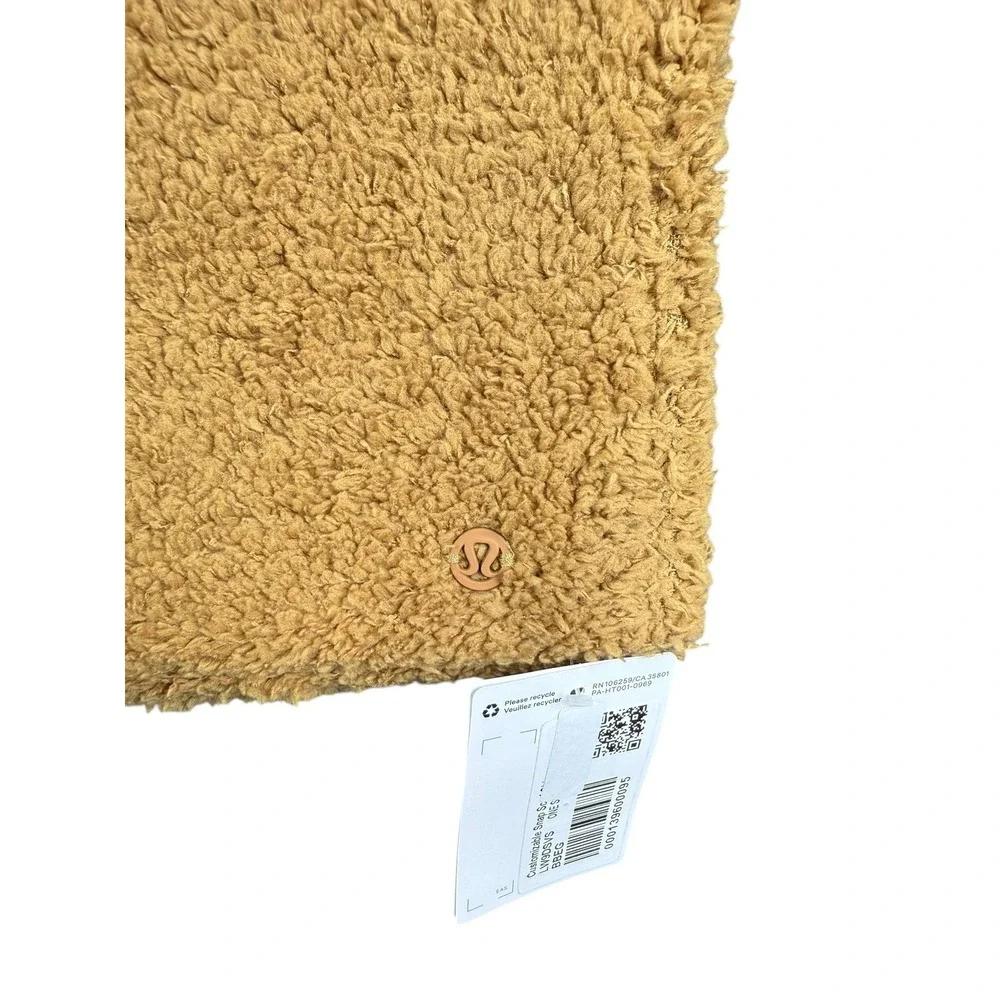 Lululemon Scarf Womens One Size Brown Sherpa Fleece‎ Snap Button Cozy Wrap